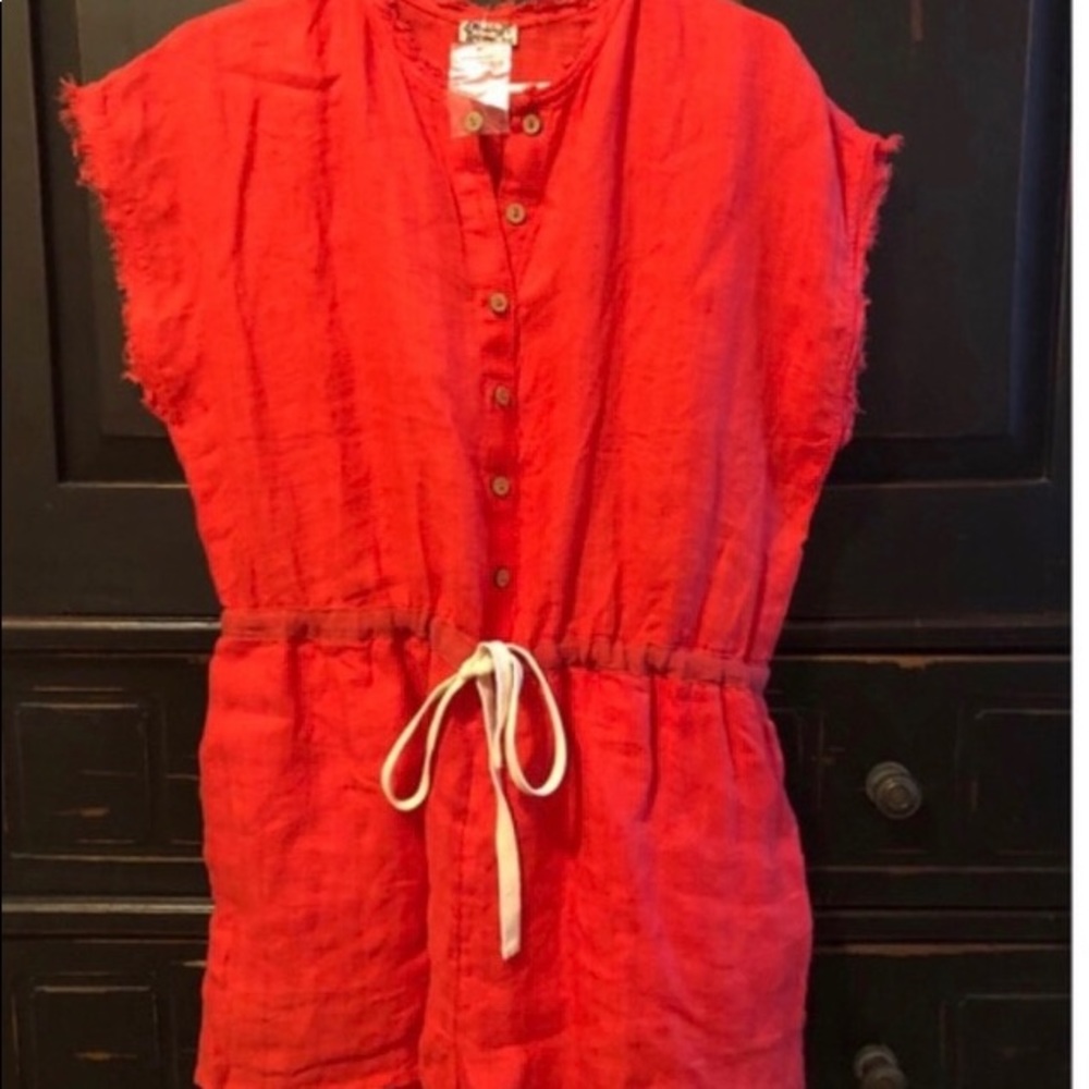 Red Free People Romper